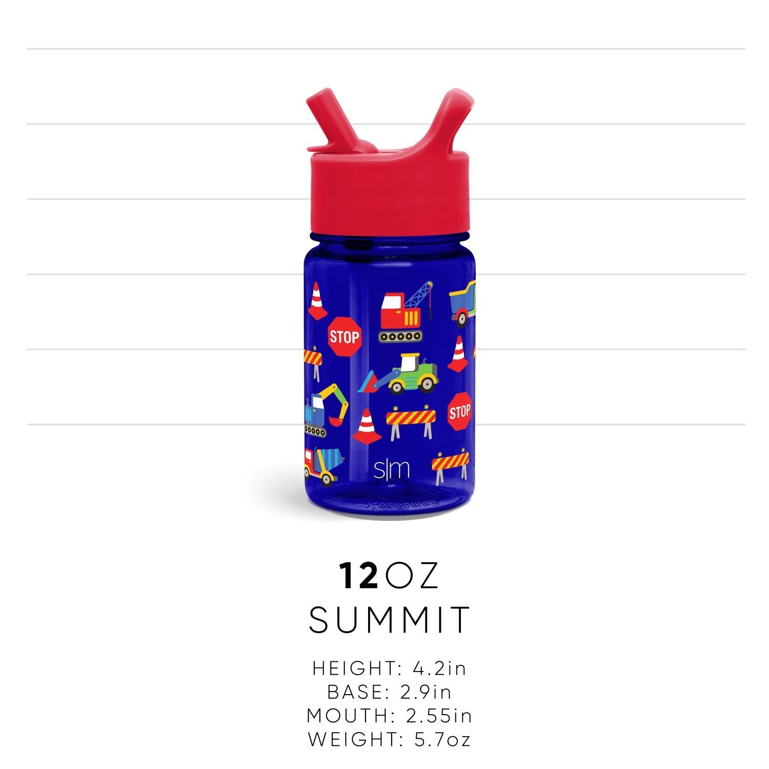 Summit Kids Plastic Water Bottle with Straw Lid - Image 2