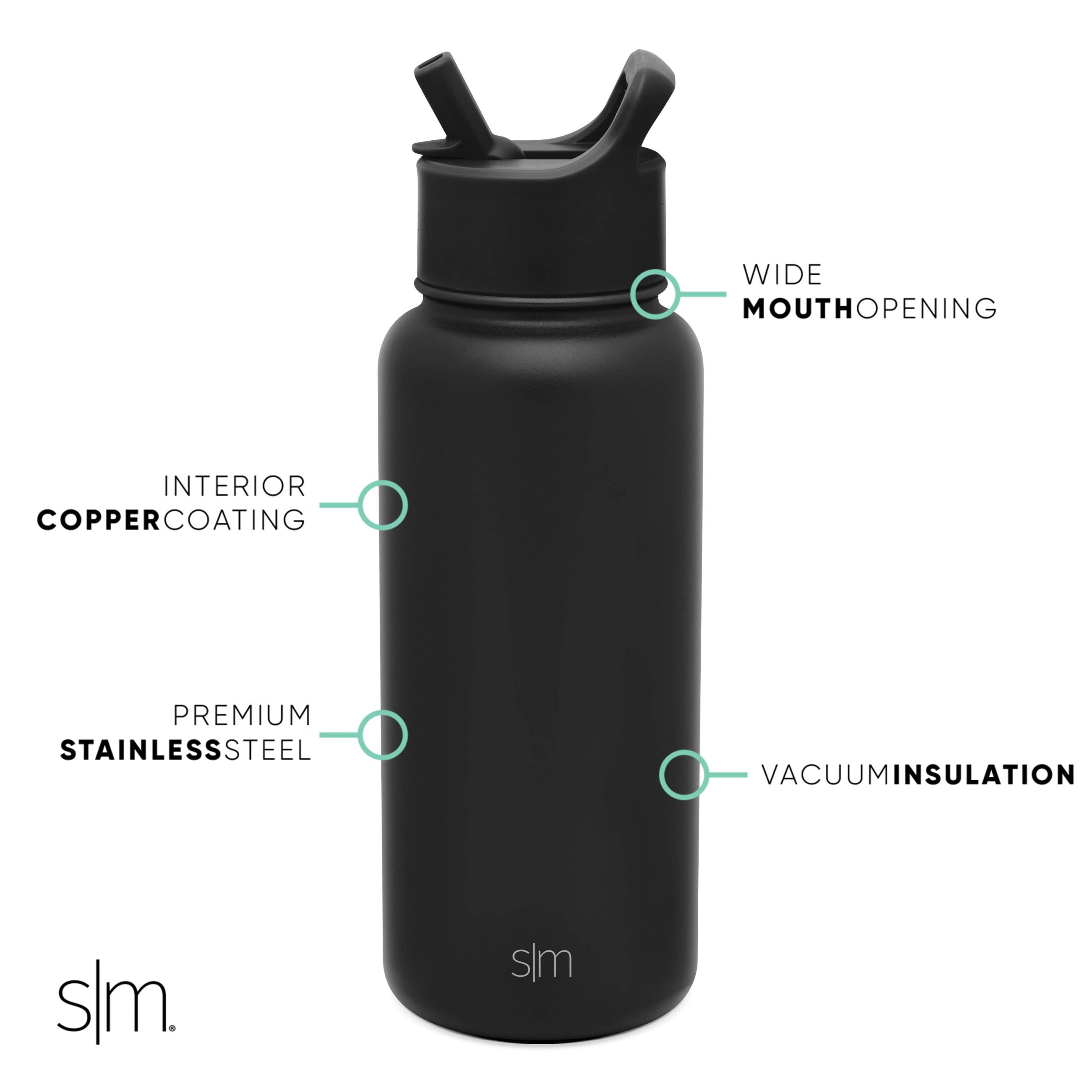 Collegiate Summit Water Bottle with Straw Lid - Image 2