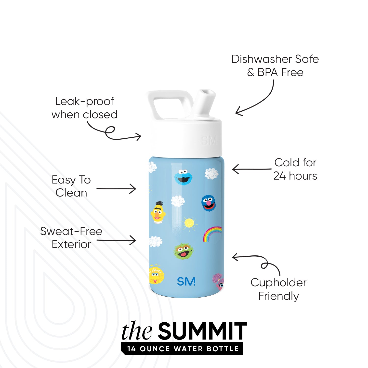 Summit Kids Water Bottle with Straw Lid - Image 2