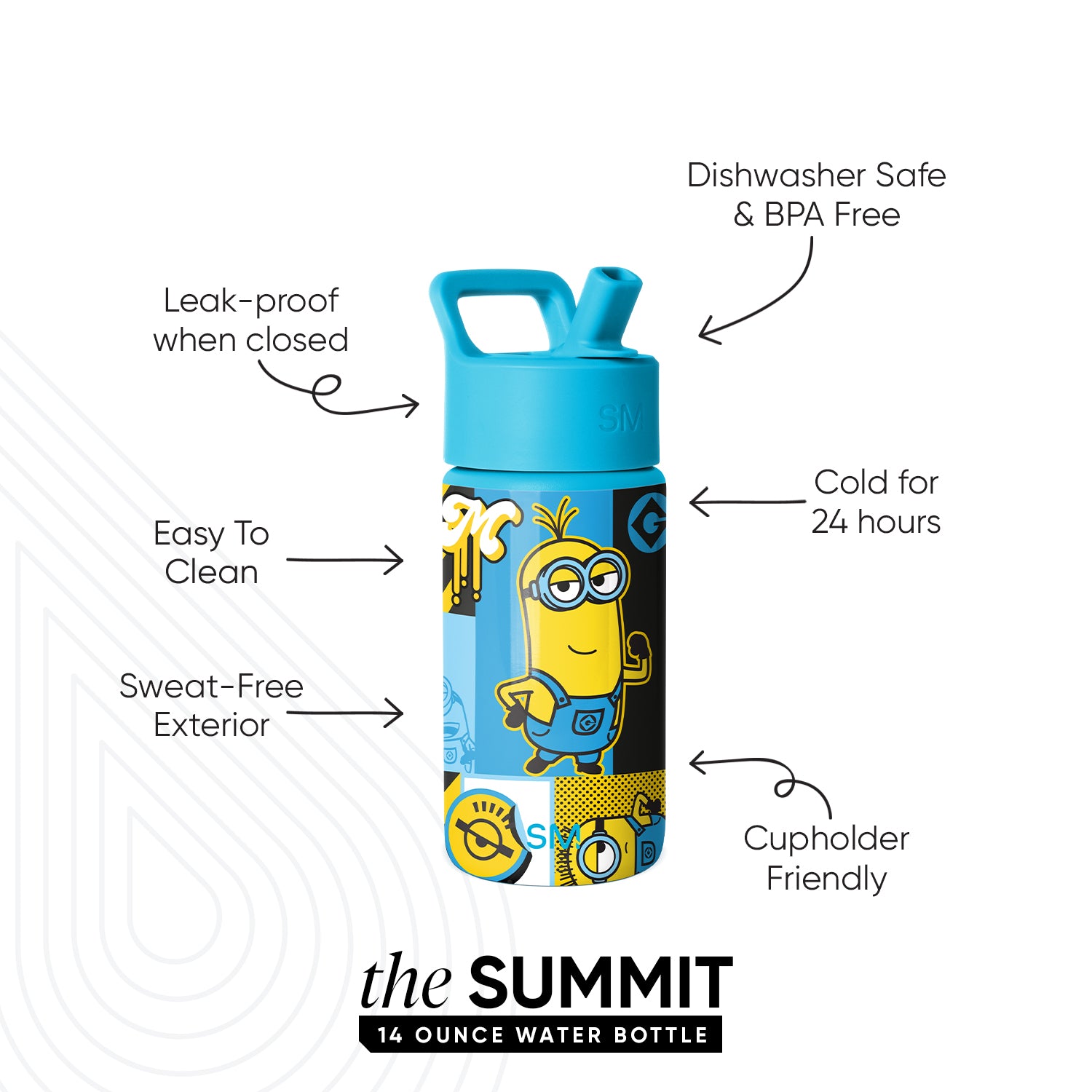 Summit Kids Water Bottle with Straw Lid - Image 2