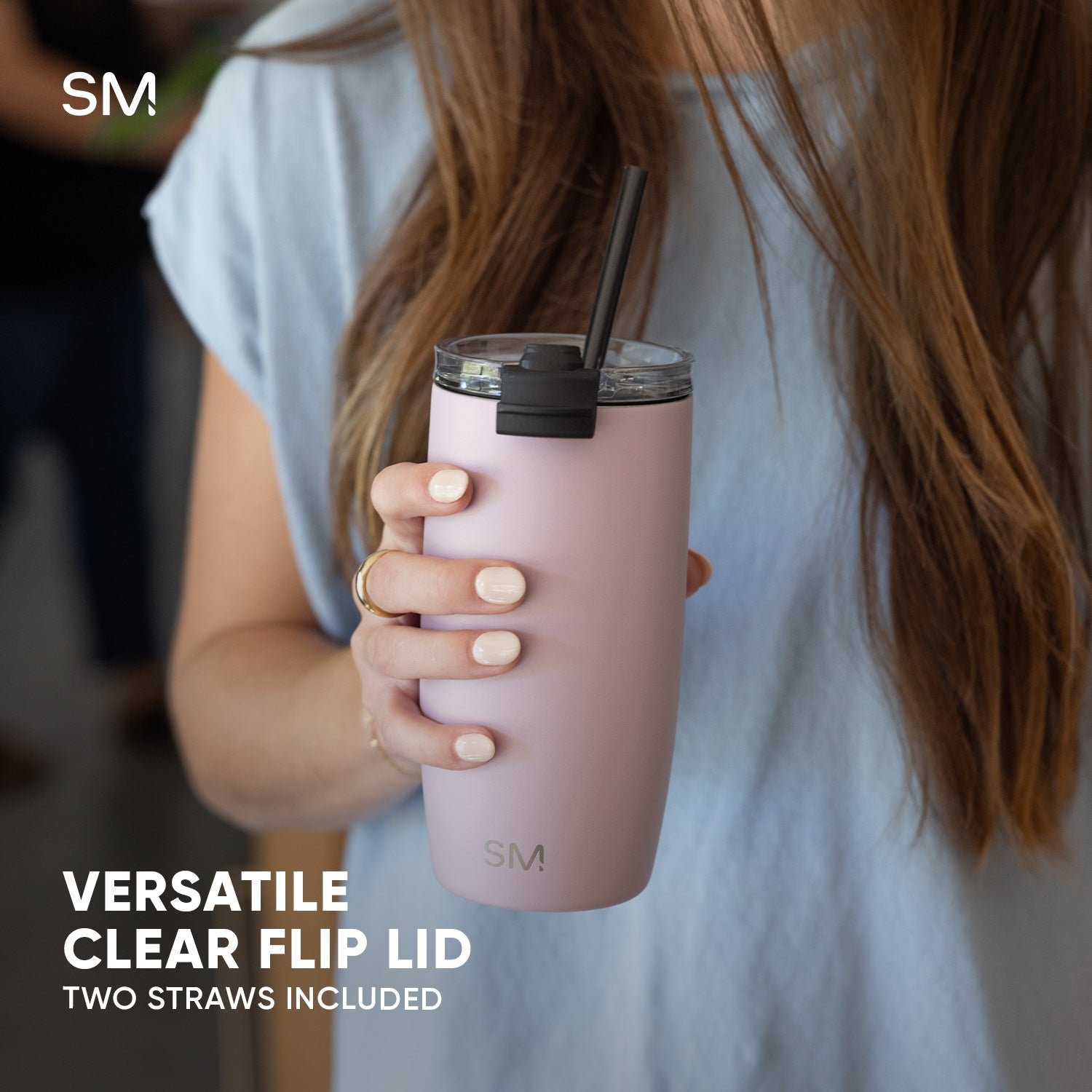 Collegiate Voyager Tumbler with Clear Flip Lid & Straw - Image 7